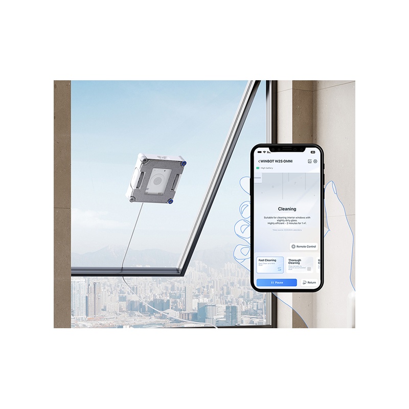 Winbot W2S aknapesurobot, mis on kindlalt kinni.jpg